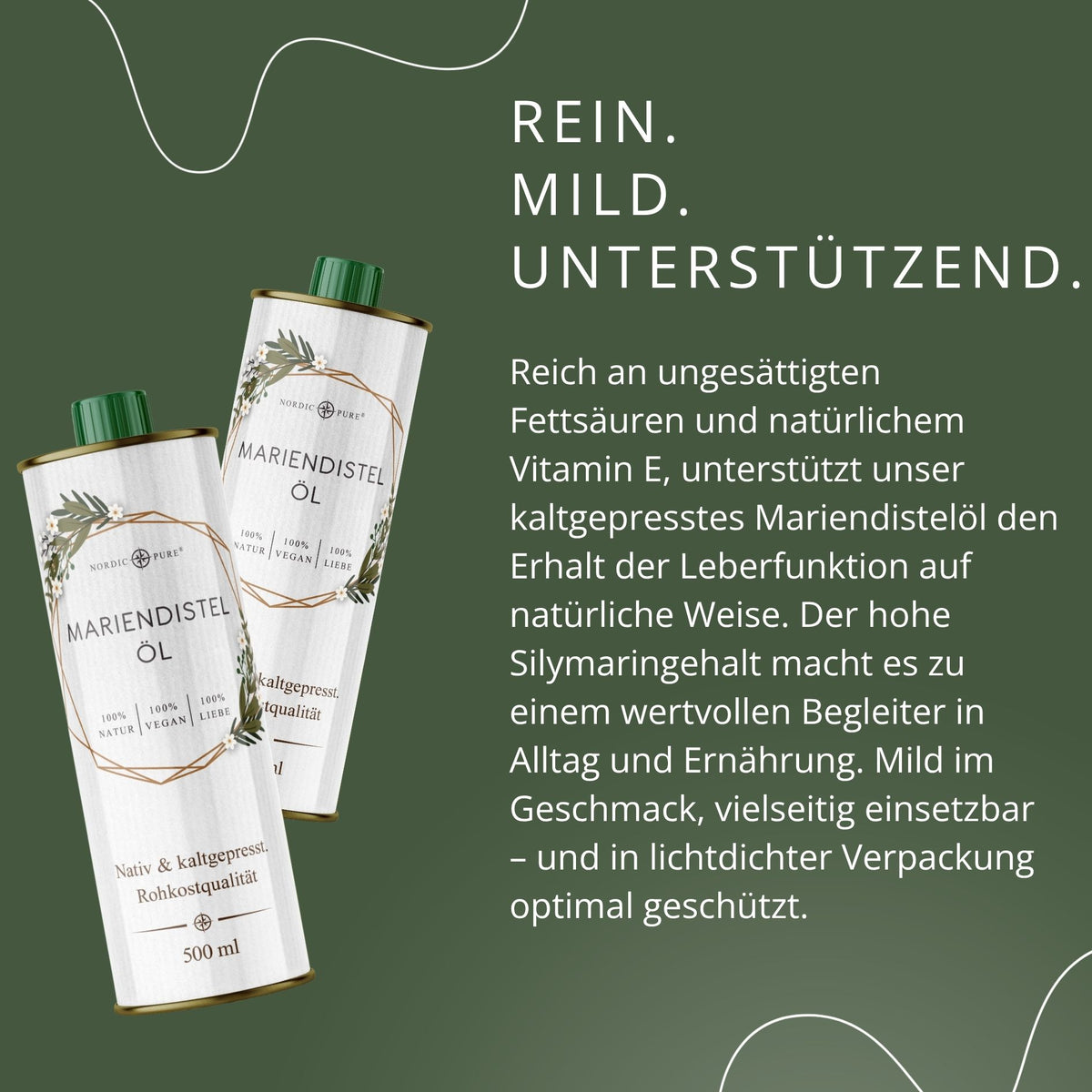 Mariendistelöl 500 ml – kaltgepresst (Silybum marianum)