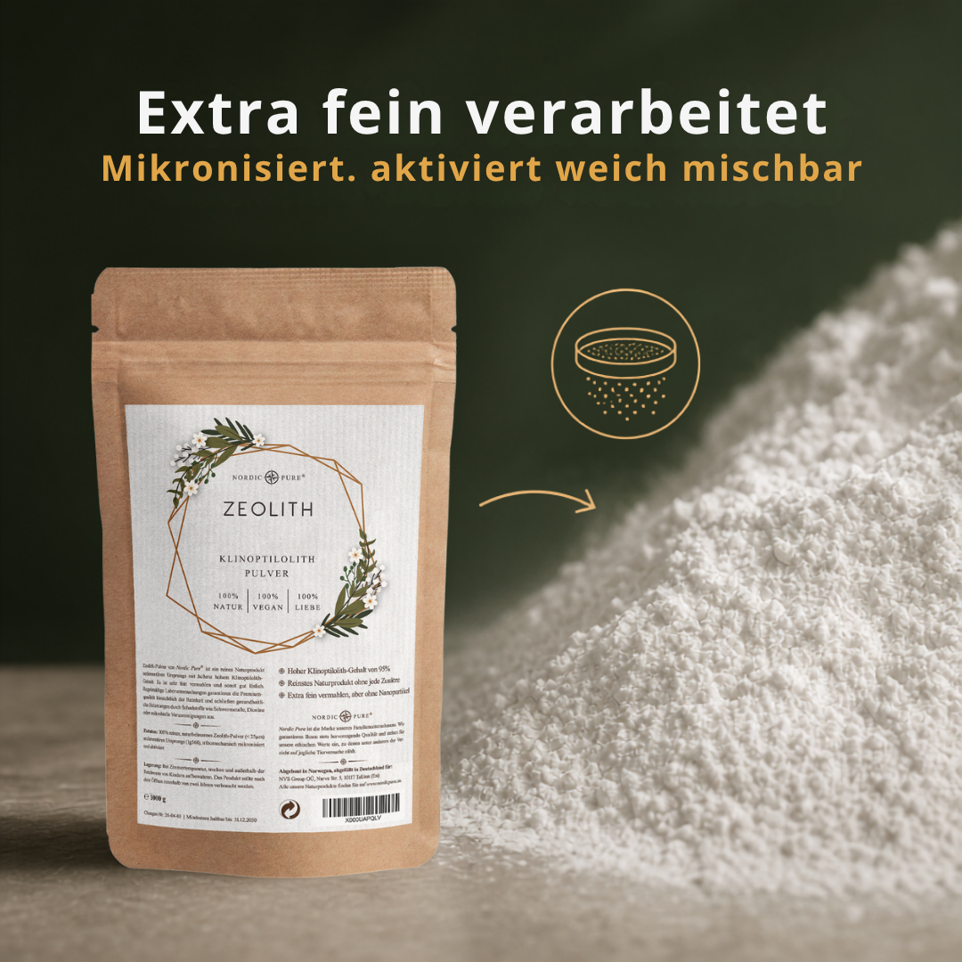 Zeolith Pulver (95% Klinoptilolith-Anteil), extra fein (für Tiere)