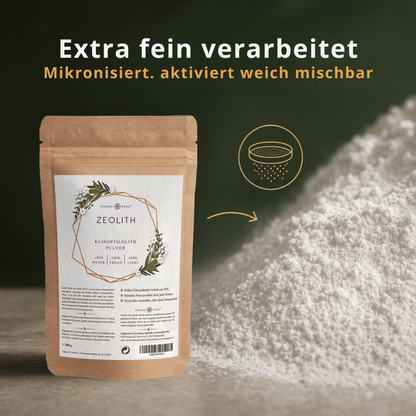 Zeolith Pulver (95% Klinoptilolith-Anteil), extra fein (für Tiere)