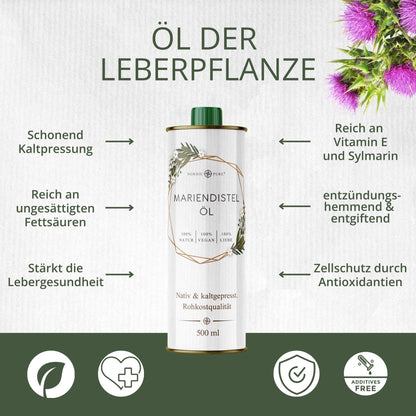 Mariendistelöl 500 ml – kaltgepresst (Silybum marianum)