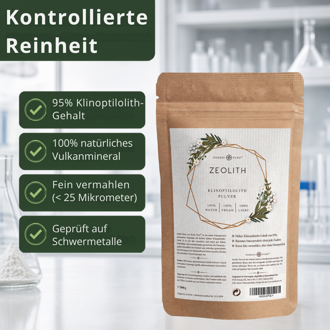 Zeolith Pulver (95% Klinoptilolith-Anteil), extra fein (für Tiere)