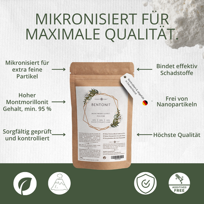 Bentonit Pulver (95% Montmorillonit), extra fein (für Tiere)