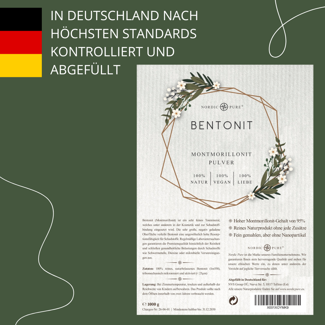 Bentonit Pulver (95% Montmorillonit), extra fein (für Tiere)