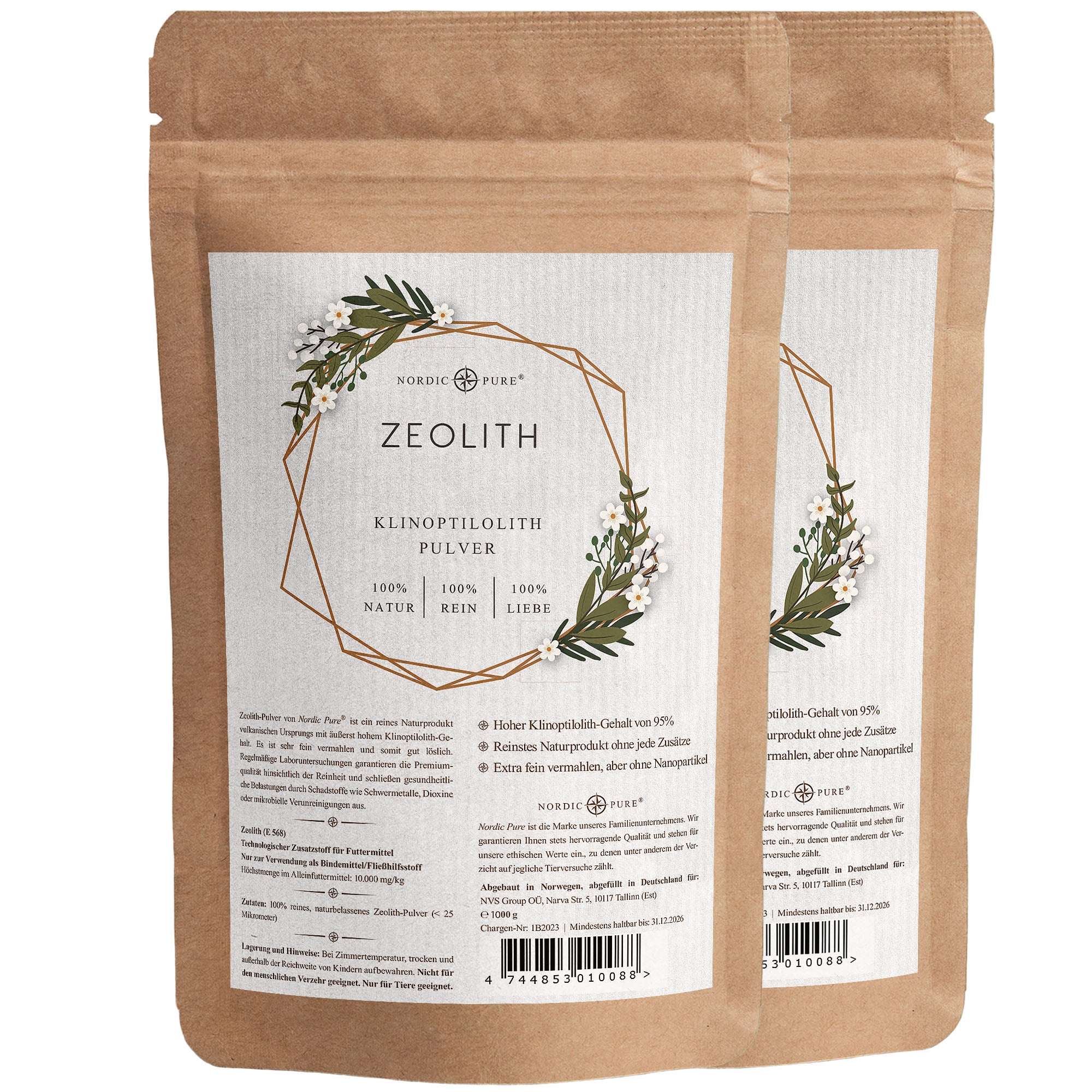 Zeolith Pulver (95% Klinoptilolith-Anteil), extra fein