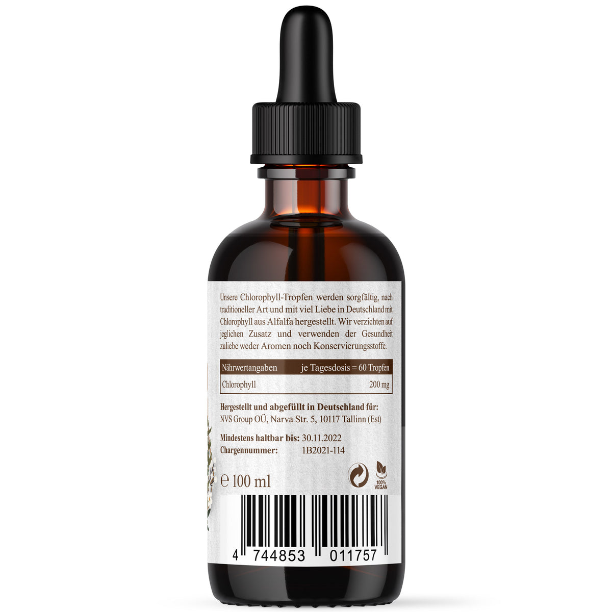 Chlorophyll-Tropfen aus Alfalfa (100ml)